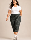 Plus Size Capri For Women - 3/4 Printed Capri (3X-5XL) Olive