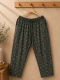 Plus Size Capri For Women - 3/4 Printed Capri (3X-5XL) Olive