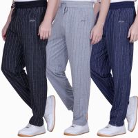 Jinxer Men’s Striped Straight-Fit Cotton Combo of Three Trackpant-
