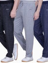 Jinxer Men’s Striped Straight-Fit Cotton Combo of Three Trackpant-