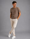 Derby Men's Round Neck Casual T-shirts-Mocha Brown