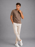 Derby Men's Round Neck Casual T-shirts-Mocha Brown