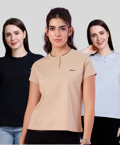 Cool & Casual Basic T-Shirts For (Women Combo of Three)