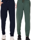 Jinxer Cotton  Pants For Men With Zipper Pockets -Combo Pack Of 2