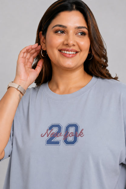 Cupid Woman Basic Printed Cotton Tees In Plus Sizes