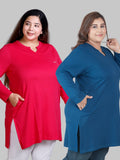 Plus Size Long Tops For Women - Pack of 2 