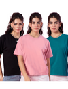 Cupid Cotton Oversize Fit T-Shirt for Women & Girls (Combo of 3)