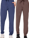 Jinxer Cotton  Pants For Men With Zipper Pockets -Combo Pack Of 2