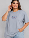 Cupid Woman Basic Printed Cotton Tees In Plus Sizes