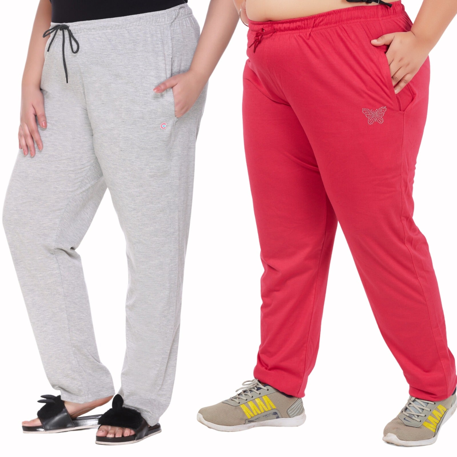 Stylish Cotton Track Pants For Women (Pack of 2) Online In India