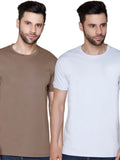 Combo Pack of 2 Half Sleeve Round Neck Plain T-shirts