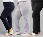 Stretchable Yoga Pants For Woman In Cotton Lycra -Pack Of 3