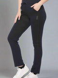 Black Cotton Track Pants For Women 
