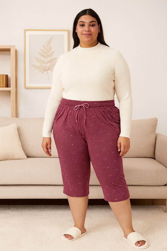 Plus Size Capri For Women - 3/4 Printed Capri (3X-7XL)