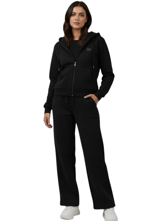 Winters Ultra Warm Fleece Tracksuit Set -Black