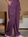 Women Smart Straight Fit Easy Wash Cargo Pants- Mauve