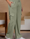 Women Smart Straight Fit Easy Wash Cargo Pants- Pastel Green