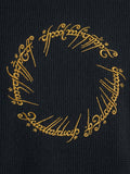 Woman Waffle knit Embroidered Cotton Relaxed  Fit T-Shirt: Bottle Green
