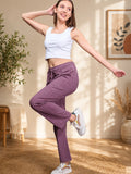 Women's High Rise Waffle Knit Track Pants-Primrose