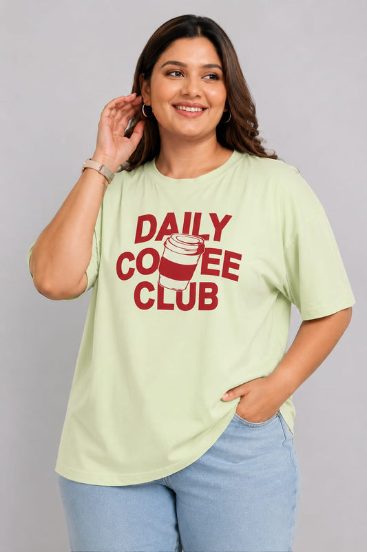 Cupid Woman Basic Printed Cotton Tees In Plus Sizes