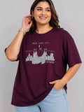 Cupid Woman Basic Printed Cotton Tees In Plus Sizes