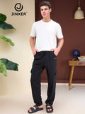Men's Cotton Cargo Lower – Stretchable Regular Fit with Elastic Waist & Cargo Pockets