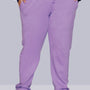 Plus Size Winters Cozy Fleece Track Pants For Women - Lavender