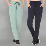 Cotton Track Pants For Women Pack of 2  (Imperial/Sage)