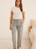 Cotton Printed All Day Night Pants For Women - Grey