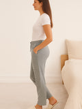 Cotton Printed All Day Night Pants For Women - Grey