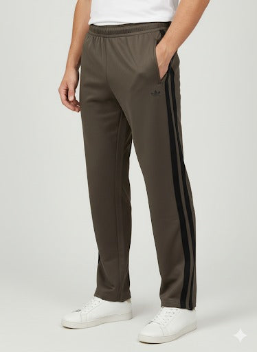 Jinxer Men Side Striped wide leg Fit Trackpants Cambridge Brown