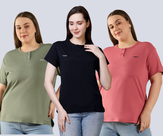 Cool & Casual Basic T-Shirts For (Women Combo of Three)