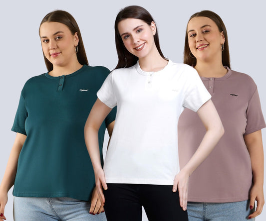 Cool & Casual Basic T-Shirts For (Women Combo of Three)