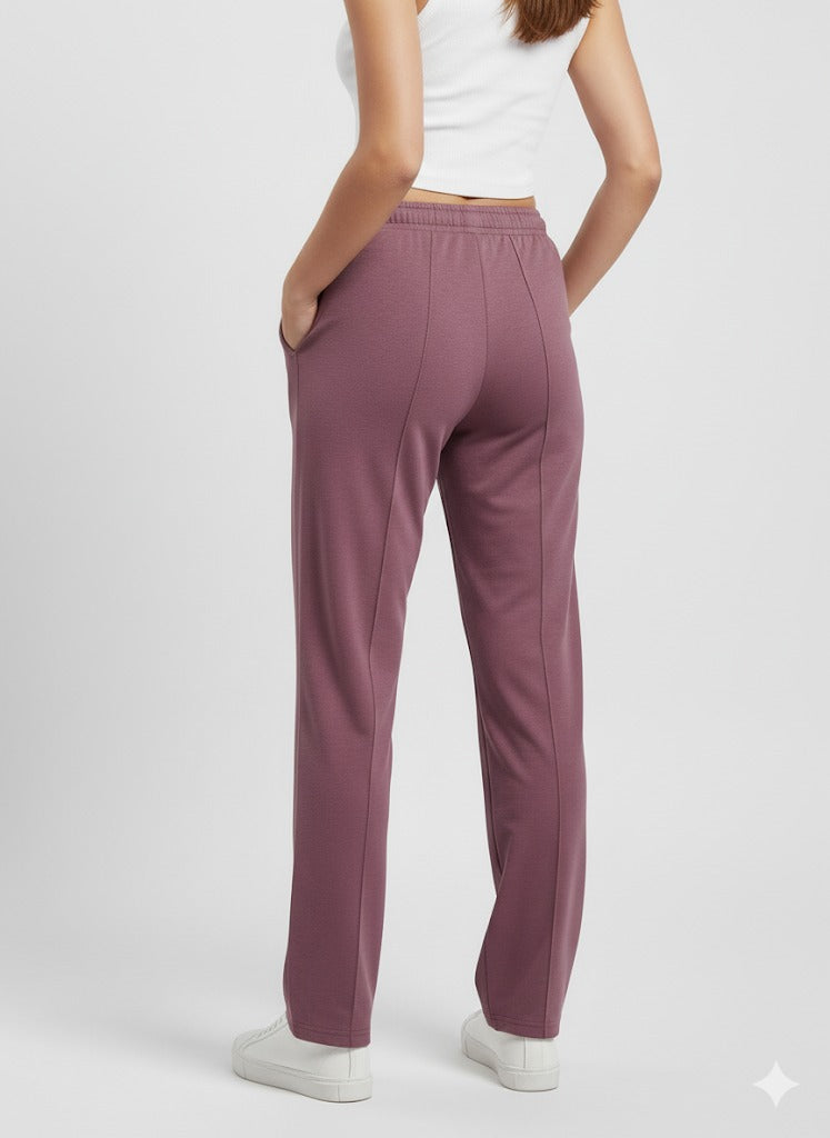 Mid Rise Easy Cotton Pants-Cherry Blossom