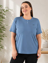 Cotton Casual Basic T-shirts For Summers - Teal Blue (Available  In Plus Sizes)