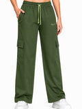 Women Smart Straight Fit Easy Wash Cargo Pants-Green
