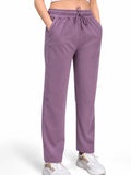 Women's High Rise Waffle Knit Track Pants-Primrose