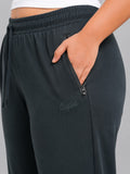 Women Trackpants With One Side Zip Pocket- Bottle Green