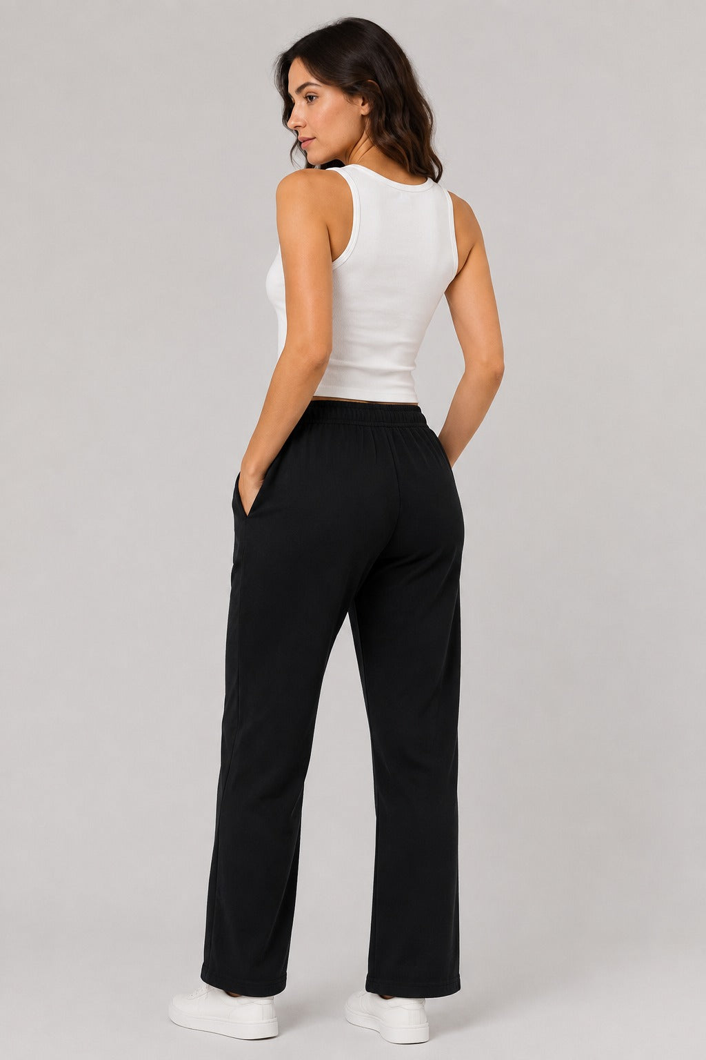 Cotton Regular Fit Lounge Pants For Women - Black