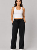 Cotton Regular Fit Lounge Pants For Women - Black
