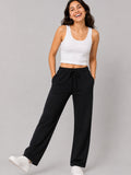 Cotton Regular Fit Lounge Pants For Women - Black