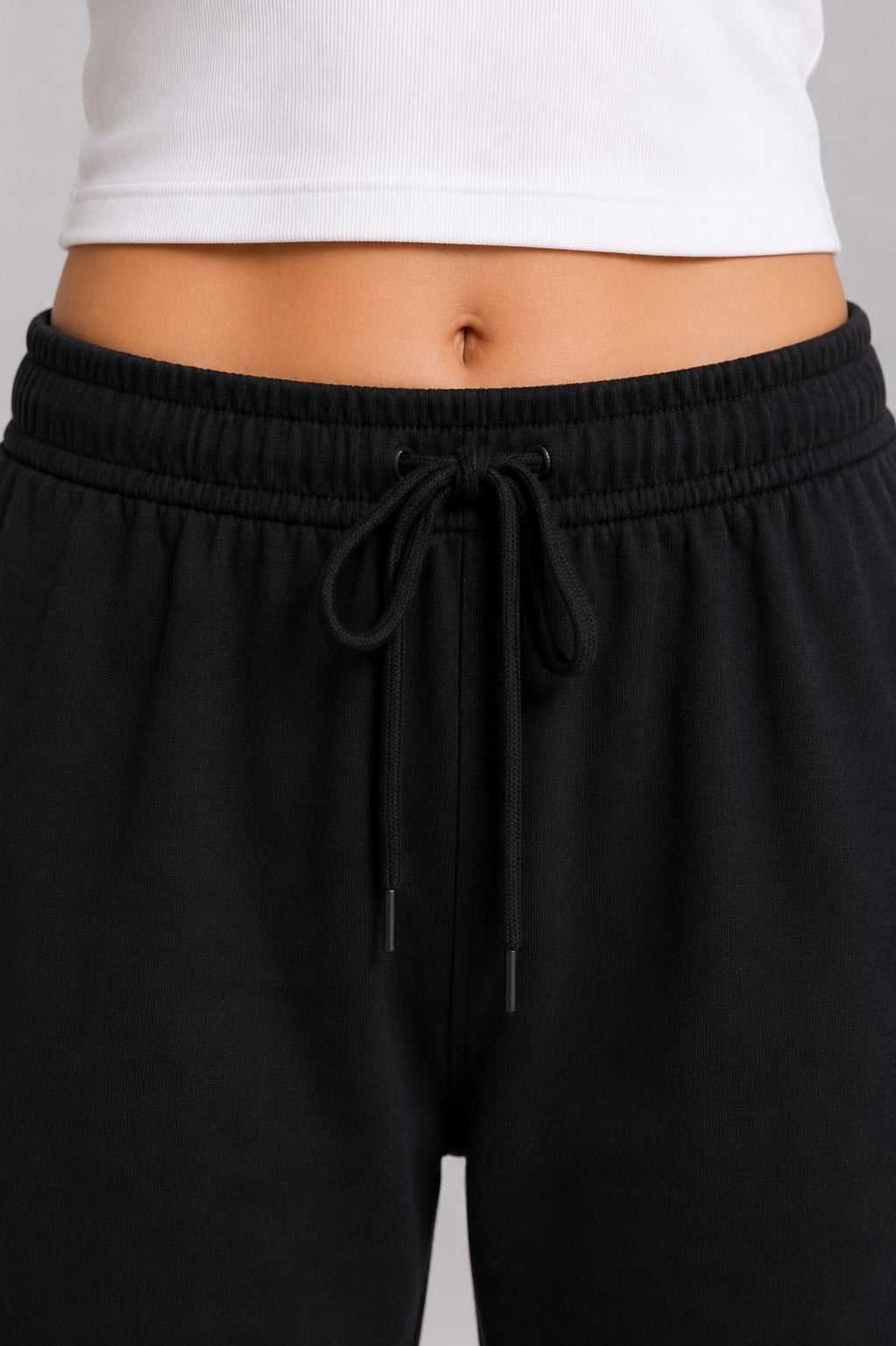 Cotton Regular Fit Lounge Pants For Women - Black