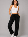 Cotton Regular Fit Lounge Pants For Women - Black