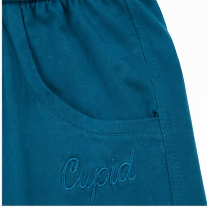 Cotton Capris For Women - Half Capri Pants - Teal Blue