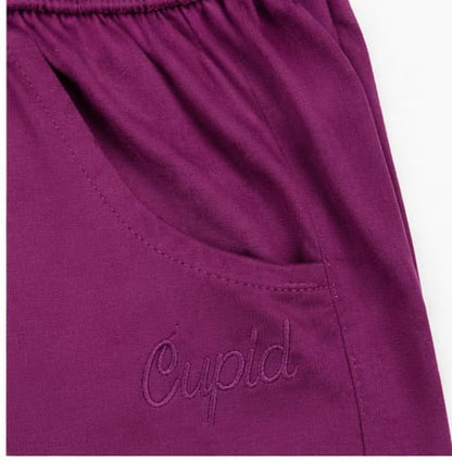 Cotton Capris For Women - Half Capri Pants - Purple