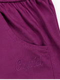 Cotton Capris For Women - Half Capri Pants - Purple