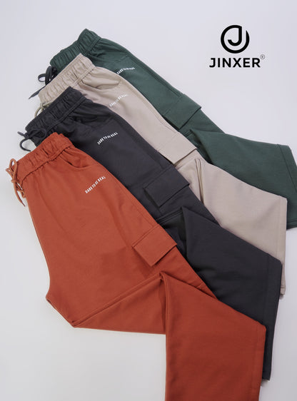 Men's Cotton Cargo Lower – Stretchable Regular Fit with Elastic Waist & Cargo Pockets