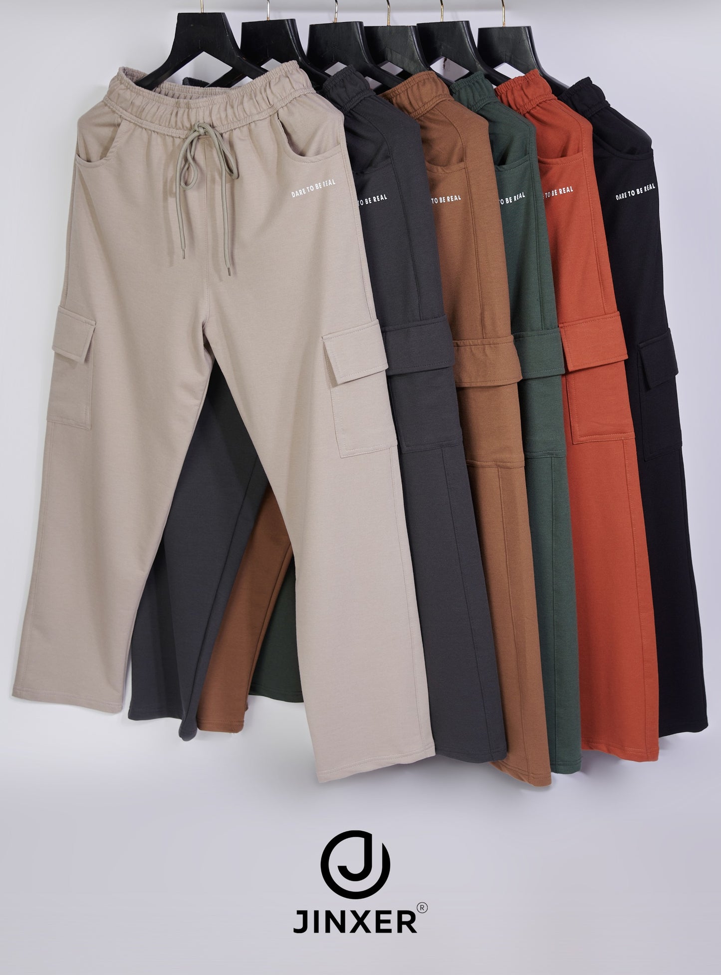 Men's Cotton Cargo Lower – Stretchable Regular Fit with Elastic Waist & Cargo Pockets