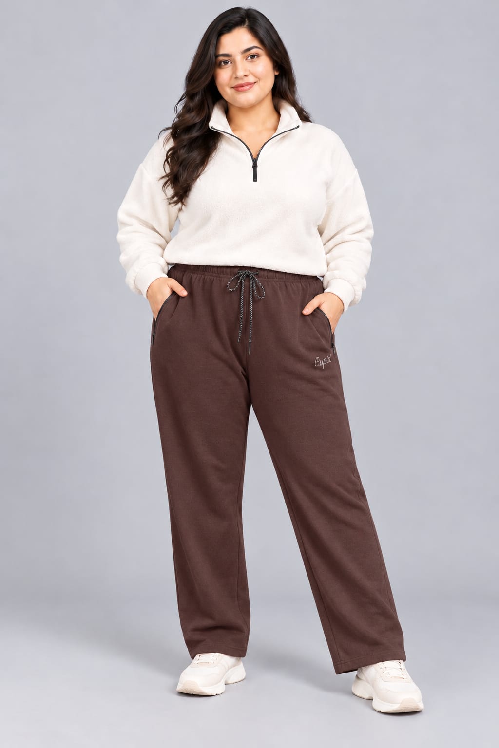 Winter Wear Cozy Fleece Track Pants - Dark Brown
