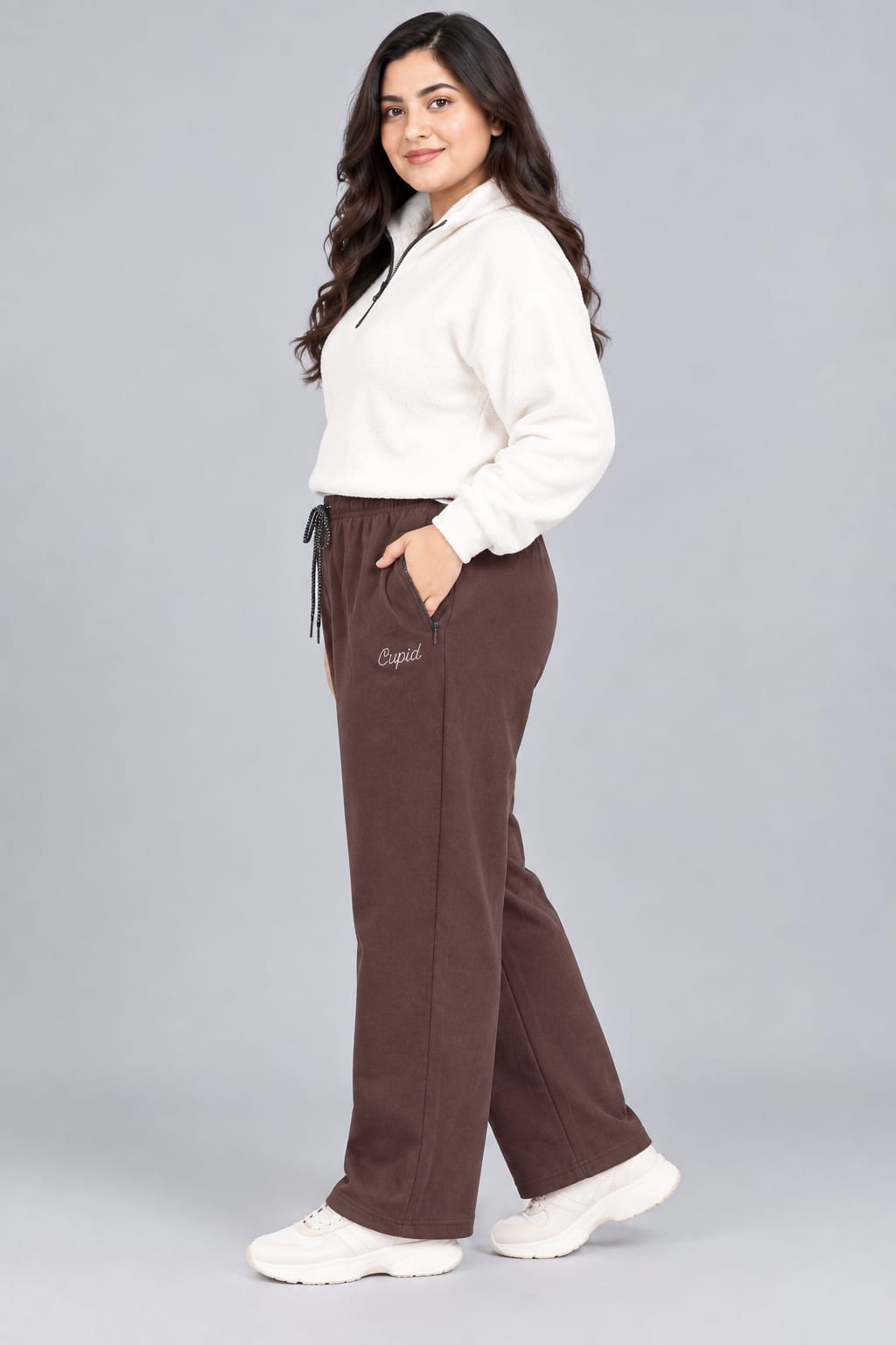 Winter Wear Cozy Fleece Track Pants - Dark Brown
